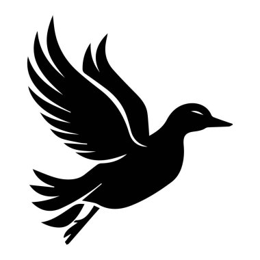 Temiz Bir Arkaplan Karşısında Uçuşan Kanatları Olan Kuşun Zarif Silueti