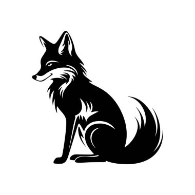 Akan kürklü bir tilkinin zarif silueti, siyah ve beyaz resimli zarafet ve doğanın cazibesini iletiyor.