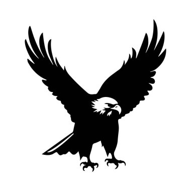 Görkemli Kartal Vahşi Yaşam ve Doğa Temasına Karşı Siyah Silüet Kanatlarıyla Yayılıyor