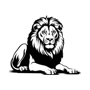 Zarif Siyah ve Beyaz Yaratıcı Projeler Tasarımı ile Görkemli Aslan Resimleri