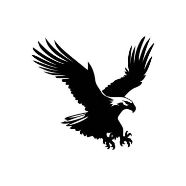 Uçuşunda Kanatları Genişletilmiş Görkemli Kara Kartal Silueti