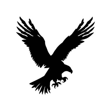 Uçan kartalın görkemli silueti. Kanatları geniş, doğadaki özgürlüğü ve gücü sembolize ediyor.