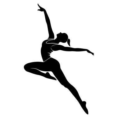 Havanın ortasında zarif bir atlayış yapan bir dansçının silüeti esneklik ve sanatsallık sergiliyor.