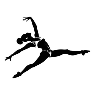 Havada zıplayan bir dansçının zarif silueti dans ifadesinde zarafet ve sanatkârlık sergiliyor.