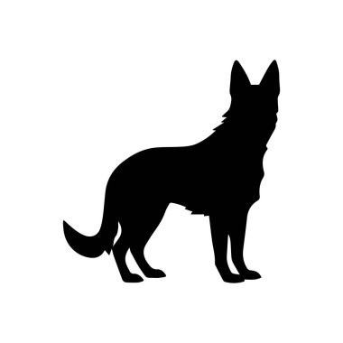 Sanat ve Tasarım Projeleri İçin Doğal Poz Veren Bir Köpeğin Silueti