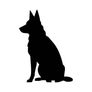 Oturan Köpek Profilinin Silueti, Hayvan ve Hayvan Tasarımları İçin İdeal