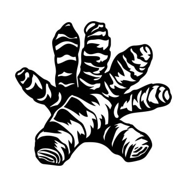 Benzersiz Parmak Tasarımı ve Dokuma Çizgileriyle Yapılandırılmış Bir El Sanatsal Siyah ve Beyaz Çizimi