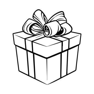 Tek Renk Biçimli Özel Kutlamalar ve Kutlama İçin Fiyonk ve Kurdeleli El Çizimi Hediye Kutusu