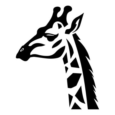 Grafik Tasarım Projelerinde Siyah ve Beyaz Zürafa Silueti Doğa ve Vahşi Yaşam Temaları İçin İdeal
