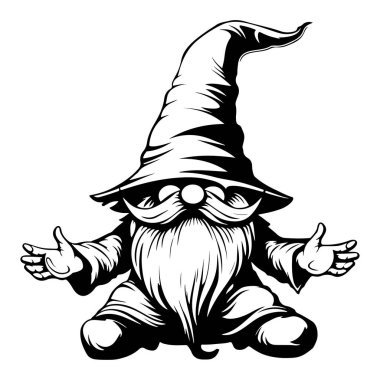 Huzurlu Bahçe Sahneleri İçin Huzurlu Poz Veren Uzun Şapkalı Gevşetici Cüce