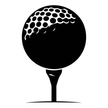 Bir Golf Topunun Benzersiz Spor ve Rekreasyon Şablonuna sahip Siyah-Beyaz Bir Golf Topunun Şablonu