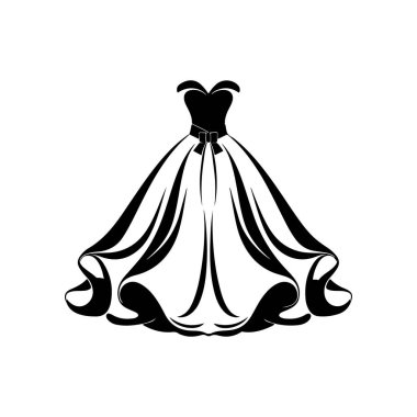 Moda Çizimleri ve Tasarım Projeleri İçin Şık Gece Elbisesi Eteği ve Şık Kemer