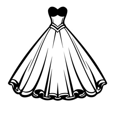 Şık ve Klasik Askısız Elbise Tasarımı Moda Resimleri ve Tasarım Projeleri İçin Uygun Tasarım Tasarımı