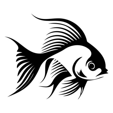 Yaratıcı Projeler ve Tasarımlar İçin Detaylı Fin ve Ölçekli Sanatsal Siyah ve Beyaz Balık Resimleri