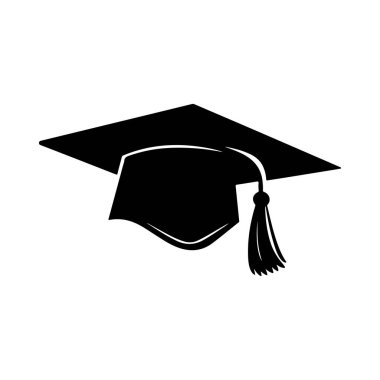 Mezuniyet şapkası silueti eğitimi, başarıyı ve törensel geçişi simgeliyor.