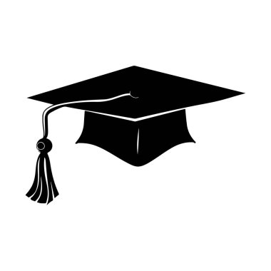 Eğitim ve Kutlama Teması İçin Siyah ve Beyaz Tasarımlı Klasik Mezuniyet Şapkası