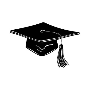 Akademik Başarı veya Mezuniyet Kutlaması İçin Tassel ile Basit Siyah Mezuniyet Kap Sembolü