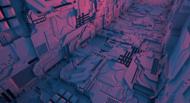 Arka plan fütüristik makine, 3d render