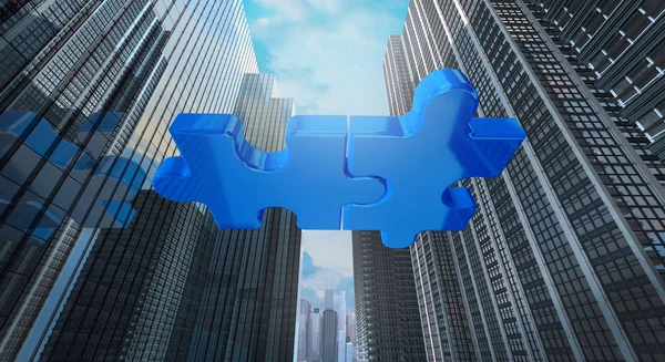 birleşme ve satın alma iş kavramı, birleştirme şirket 3d render