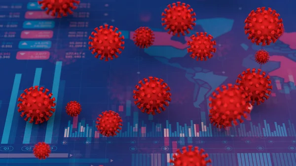 Efek Bisnis Dan Investasi Dari Coronavirus Covid Wabah Rendering Stok Foto