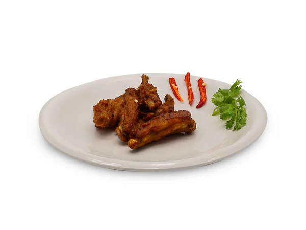 Panerad Crispy Stekt Kentucky Kyckling Välsmakande Middag Isolerade Vit Bakgrund — Stockfoto
