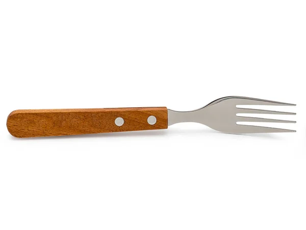 Empty Steel Fork Isolated White Background Clipping Path — Stock Photo, Image