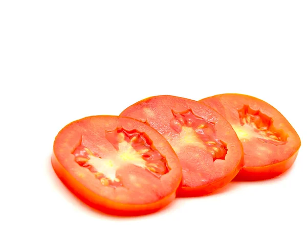 Tomate Rojo Fresco Aislado Sobre Fondo Blanco Enfoque Selectivo — Foto de Stock