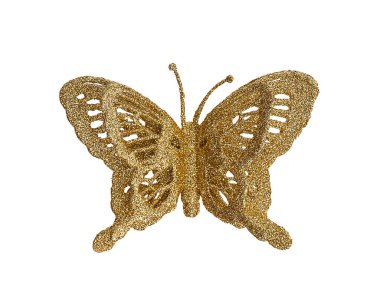   süsleme ve kelebek, beyaz arka plan üzerinde izole. (kırpma yolu)