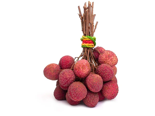 Lychees Segar Diisolasi Latar Belakang Putih — Stok Foto