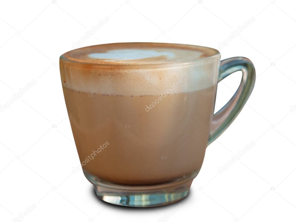 (selective focus) Morning coffee , isolated on white background. (clipping path)