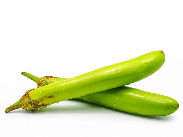 Long Eggplant Isolated White Background Healthy Vegetables — Stock Photo, Image