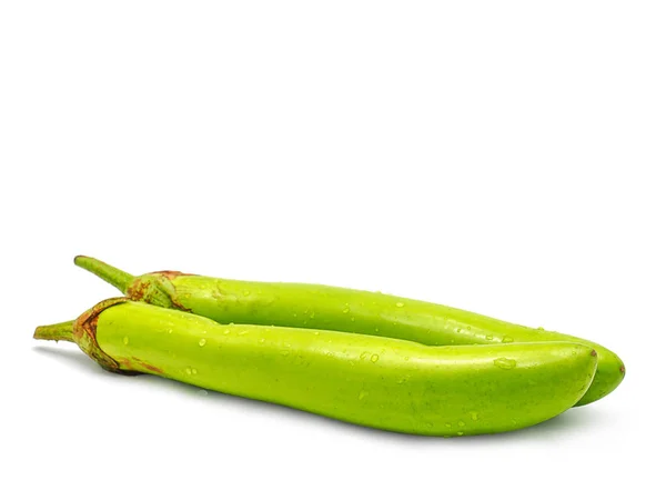 Lange Aubergine Isoliert Auf Weißem Hintergrund Gesundes Gemüse — Stockfoto