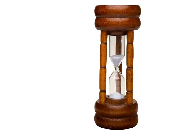 Песочные Часы Время Проходящее Концепция Делового Срока Белом Фоне Вырезка — стоковое фото