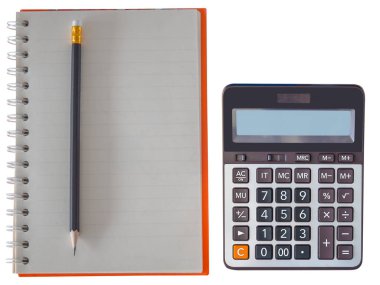 Not defteri kalem ve hesap makinesi ile. (için boş alan ile metin