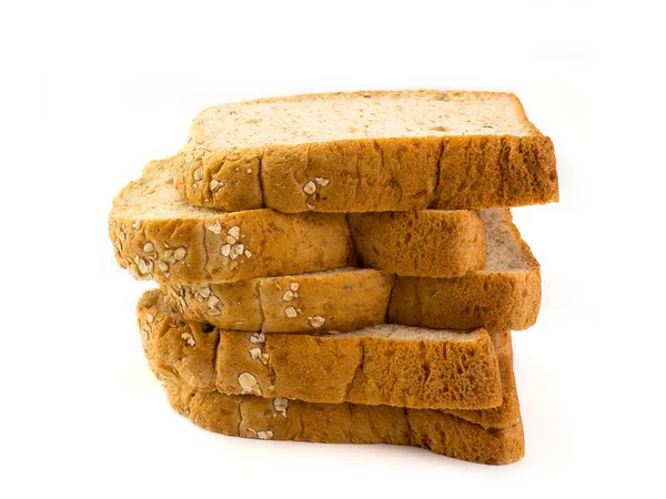 Свежий Хлеб Изолирован Белом Фоне Здоровое Питание — стоковое фото