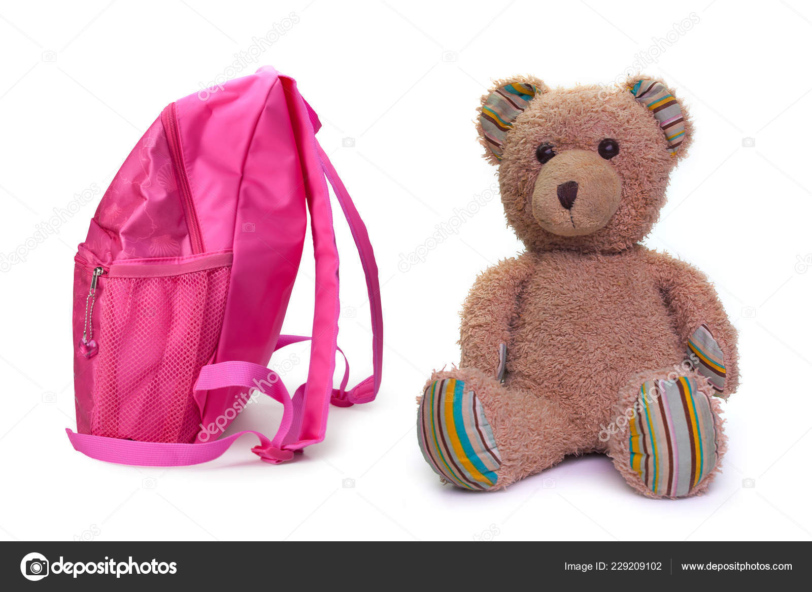 pink white teddy bear