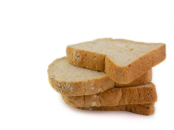 Pão Fresco Isolado Sobre Fundo Branco Alimentos Saudáveis — Fotografia de Stock