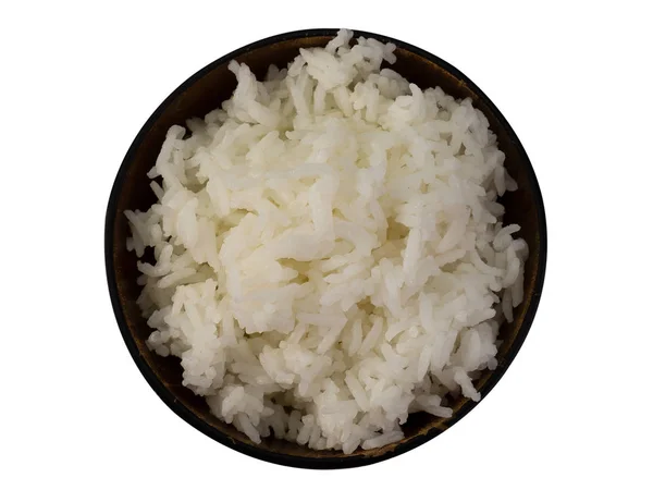 Reis Einer Schüssel Isoliert Auf Weißem Hintergrund Dies Hat Ausschnittspfad — Stockfoto