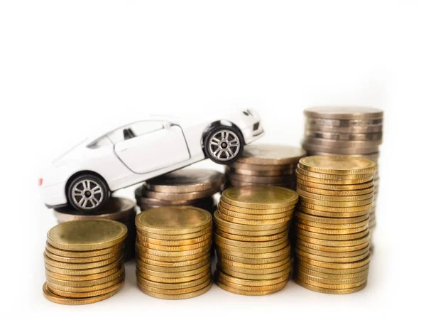 汽车贷款 在白色的背景 贷款费用融资概念 — 图库照片