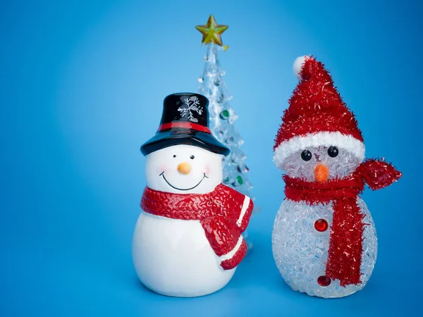 Construtor Boneco Neve Capacete Feliz Natal Feliz Ano Novo — Fotografia de Stock