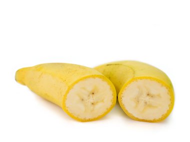 Beyaz arka plan üzerinde Cavendish muz. (için boş alan ile metin)   