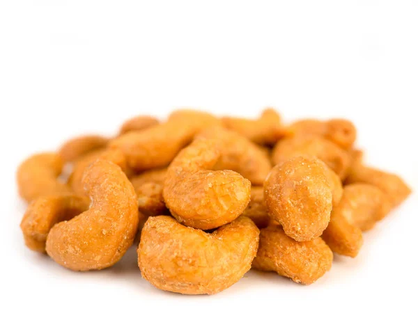 Cashew Nuts Heap Isolated White Background — Stock Photo, Image