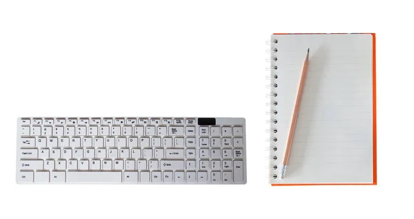Toetsenbord Laptop Witte Achtergrond Ideeën Voor Werk — Stockfoto