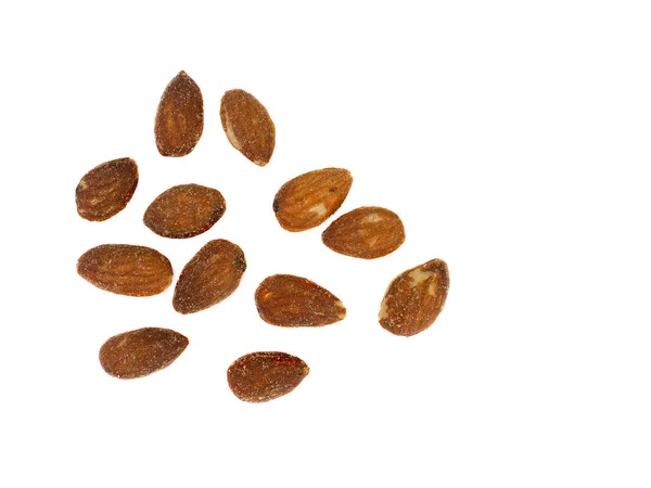 Almond Nuts Isolated White Background Healthy Fruit — Stock Photo, Image