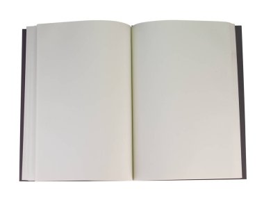 Açık Not defteri veya boş sayfaları beyaz arka plan üzerinde izole kitap. (Bu kırpma yolu vardır