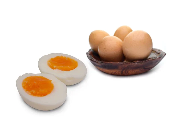 Huevos Pollo Primer Plano Aislados Sobre Fondo Blanco Comida Saludable —  Fotos de Stock