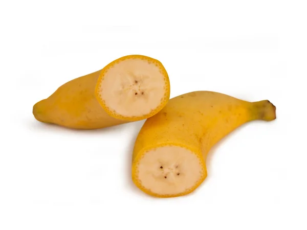 Cavendish Banán Elszigetelt Fehér Background Vágógörbe — Stock Fotó