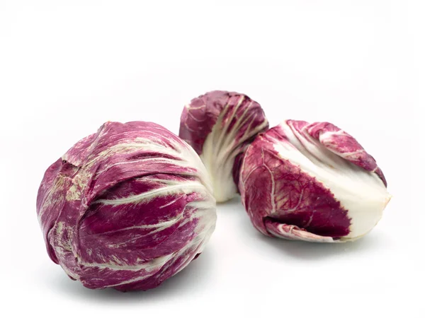 Radicchio Κόκκινη Σαλάτα Απομονωμένη Λευκό Φόντο — Φωτογραφία Αρχείου