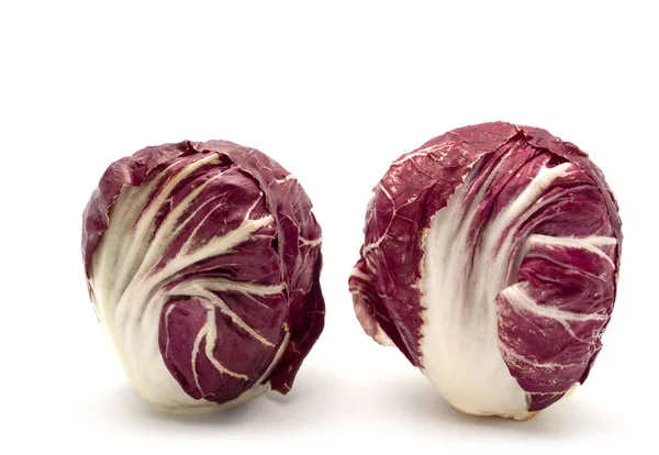 Radicchio Ensalada Roja Aislada Sobre Fondo Blanco —  Fotos de Stock