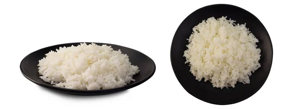 Arroz Uma Tigela Isolada Fundo Branco — Fotografia de Stock